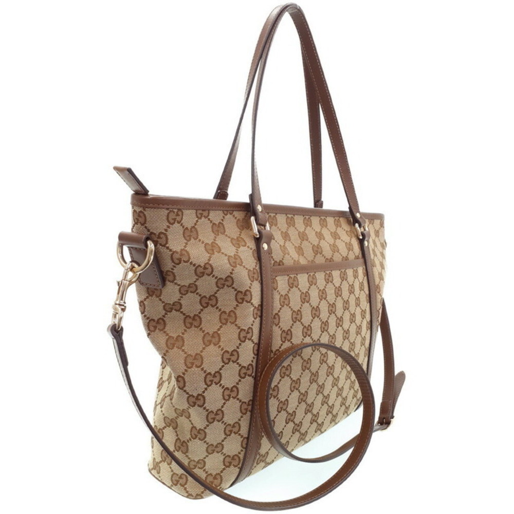 Gucci Bag GG Canvas Brown Supreme Tote Beige Ebony Joy